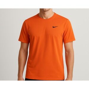 Nike Men's Dri-FIT Orange Training T-Shirt Size M Short‎ Sleeve Athletic Tee
